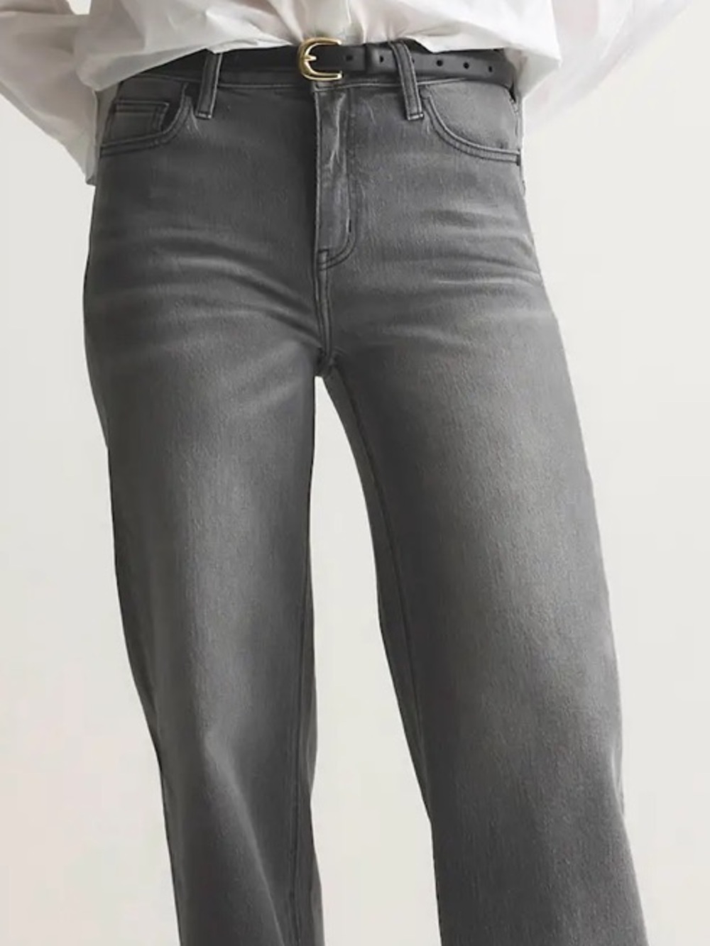 QUINCE ORGANIC COTTON BELLA STRETCH RELAXED STRAIGHT LEG JEANS GRAY SIZE 29 - Picture 2 of 15